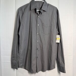 NWT Tasso Elba Charcoal Combo Pattern Dress Shirt Size Men's M